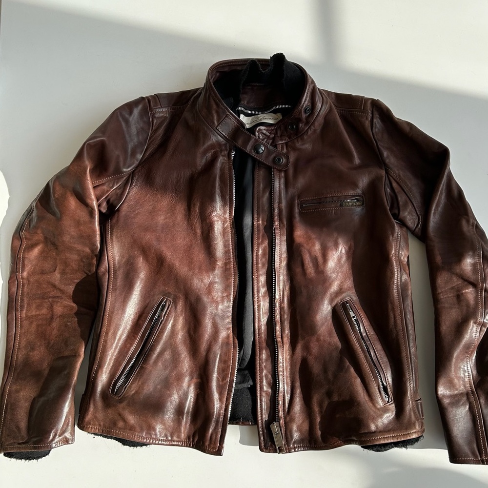 Golden Goose Women’s Brown Leather Biker Jacket - L